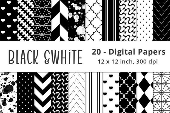 Black and White Pattern Digital Paper: A Versatile Resource for Creative Projects