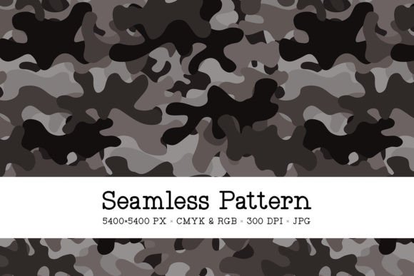 Black Camo Seamless Pattern for Design Projects