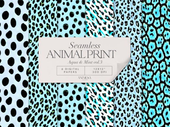 Blue Cheetah Animal Print Papers
