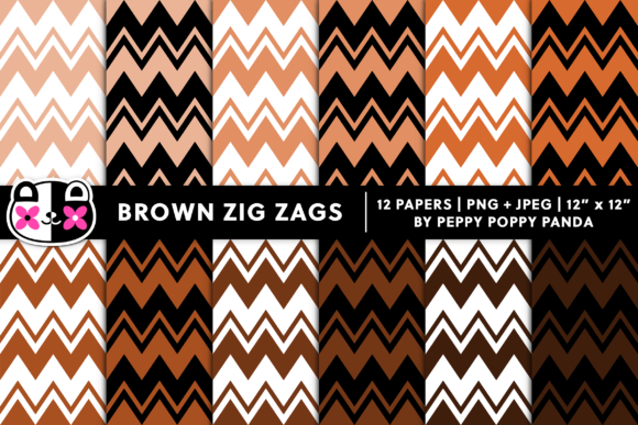 Brown Zig Zag Chevron Digital Paper: A Versatile Design Asset for Creative Projects