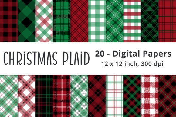 Christmas Plaid Digital Backgrounds: A Versatile Design Resource for Holiday Creations