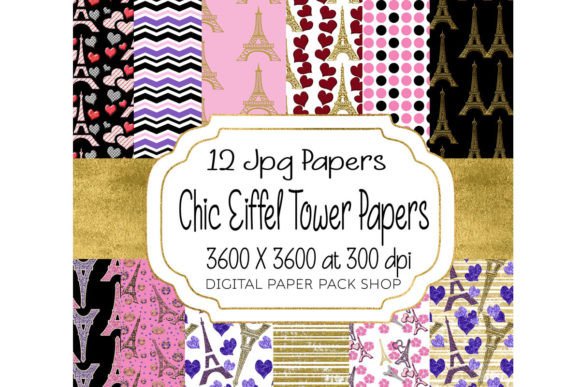 Eiffel Tower Seamless Pattern Papers: A Versatile Design Asset for Modern Creators