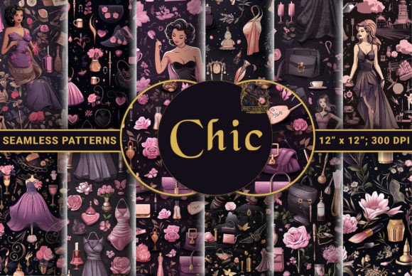Elevate Your Design Projects with the Glamorous Fashionista Pattern Set
