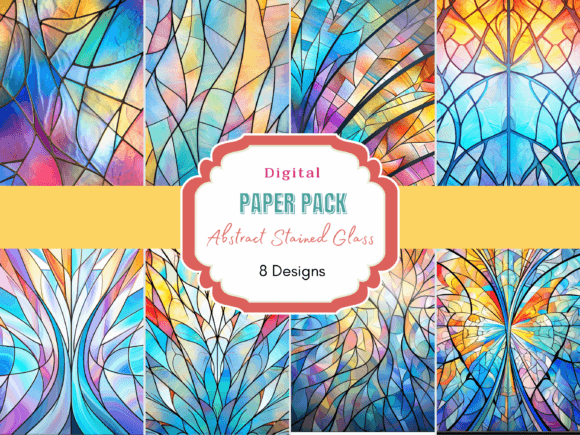 Enhancing Creativity with Abstract Stained Glass Digital Paper
