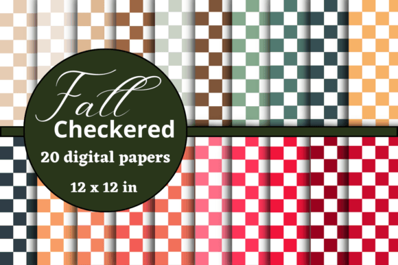 Fall Autumn Checkered Digital Papers