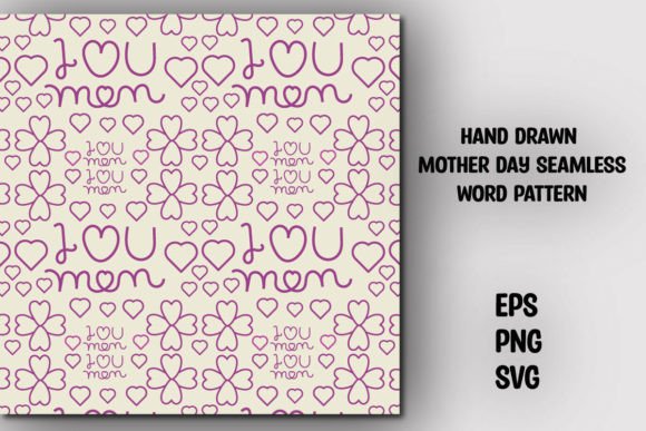 Mothers Day Mom Seamless Word Pattern for Creative Projects