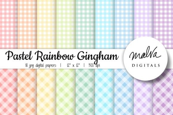 Pastel Rainbow Gingham: A Versatile Design for Creative Projects