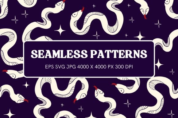 Pattern with Magic Mystical Snakes: A Unique Design for Creative Projects