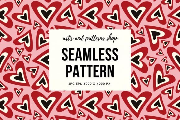 Pink Pattern with Funny Hearts