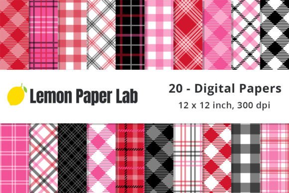 Pink Red and Black Valentine Plaids