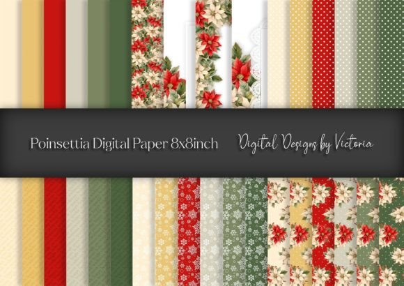 Poinsettia Digital Paper 8x8 Inch: A Versatile Resource for Creative Projects