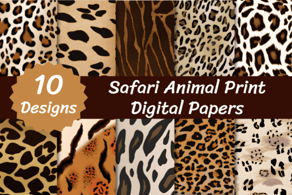 Safari Animal Print Digital Papers for Creative Projects