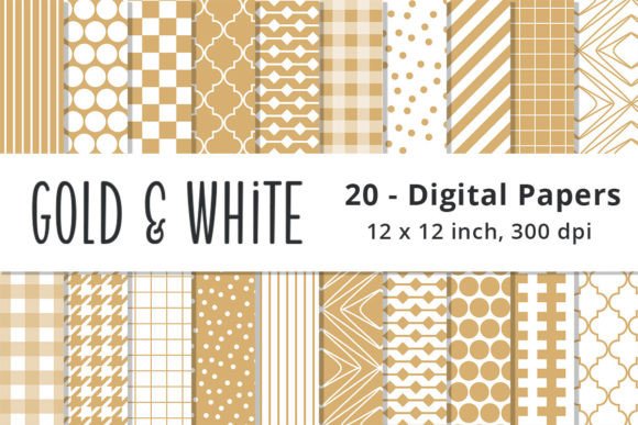 Seamless Gold Digital Paper Backgrounds