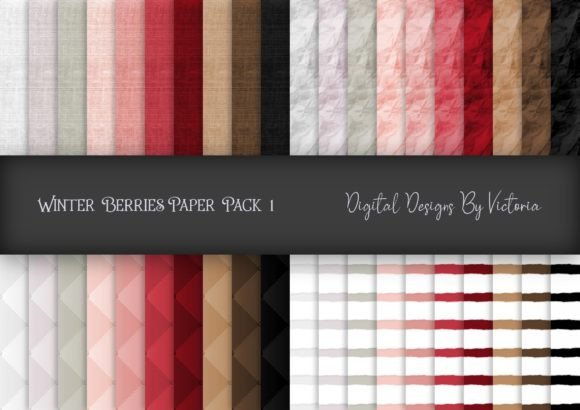Winter Berries Paper Pack 1: A Versatile Digital Resource for Creative Projects